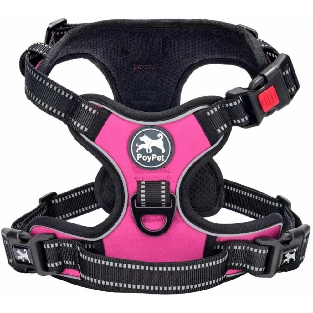 PoyPet No Pull Dog Harness Choke Front Medium Pink